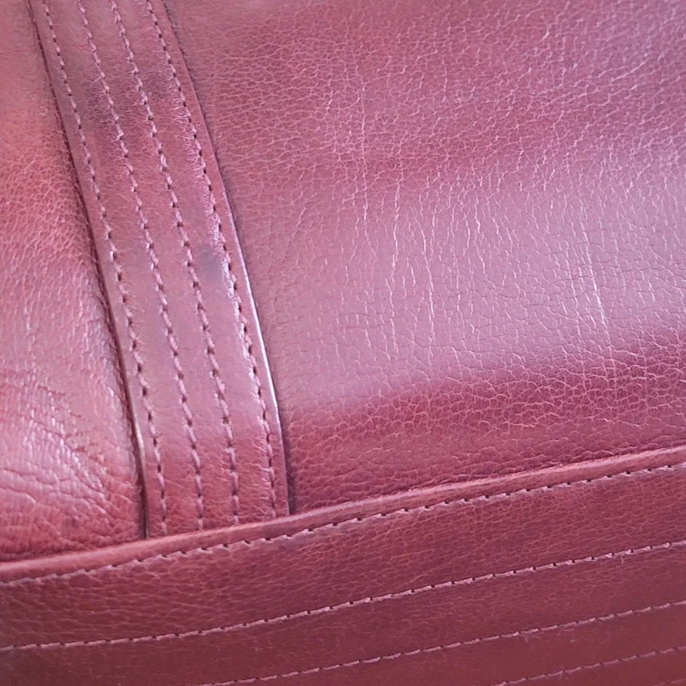 Coach 9704 Buffalo Hide Paper Bag Tote Mahogany Brown Leather Vintage Bag